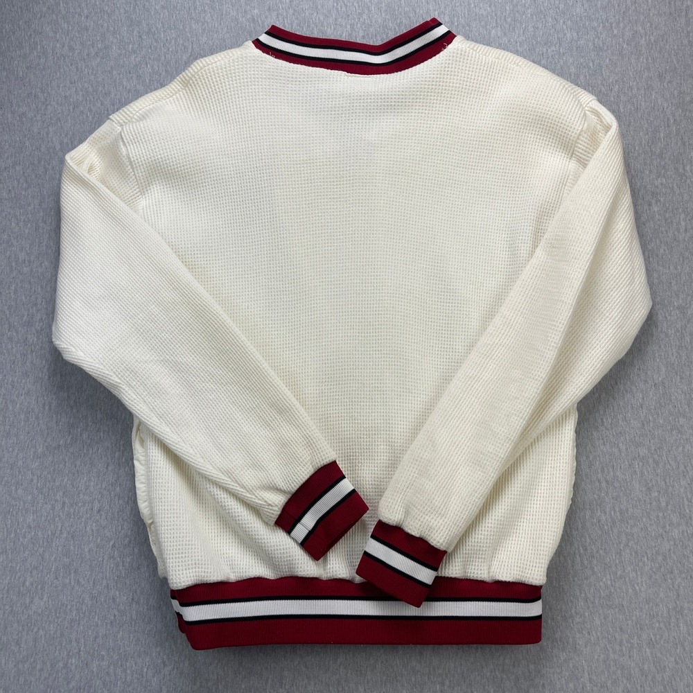 Vintage Arkansas Razorbacks Sweater Mens XL White Waffle V Russell Athletic USA - Picture 8 of 11